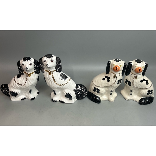 67 - Two pairs of ceramic spaniel's one pair by Arthur Wood, tallest, 24cm high / T32