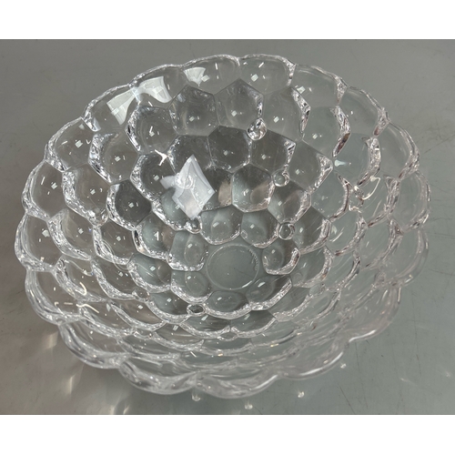 76 - A lead crystal bubble bowl, by Orrefors, 8cm high, 19cm diameter / T34