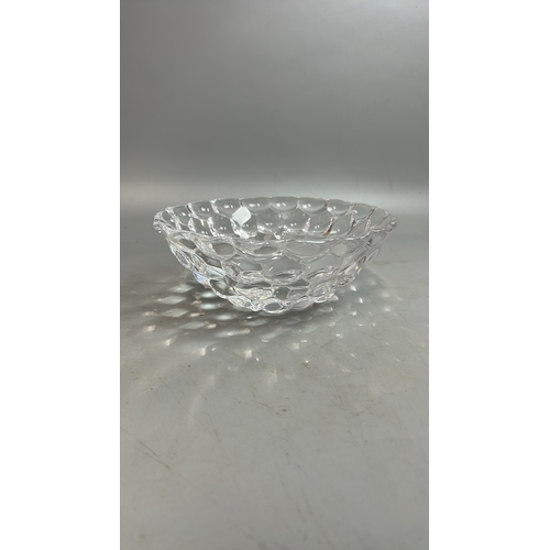 76 - A lead crystal bubble bowl, by Orrefors, 8cm high, 19cm diameter / T34