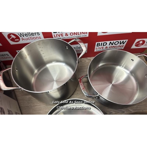 1039 - TRAMONTINA STAINLESS COOKWARE SET / SIGNS OF USE / SEE IMAGES / A26