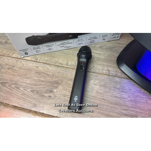 1043 - SINGING MACHINE ISM9010 PORTABLE KARAOKE / POWERS UP / ONLY ONE MIC / SEE IMAGES / A24