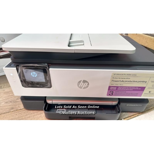 1046 - HP OFFICEJET PRO 8122E A4 AIO COLOUR PRINTER / POWERS UP / MINIMAL SIGNS OF USE / SEE IMAGES / A24