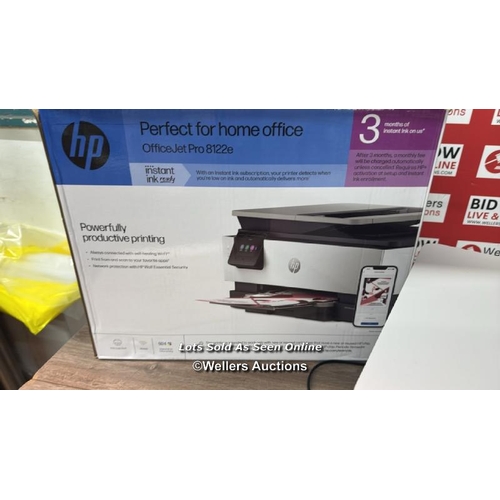 1046 - HP OFFICEJET PRO 8122E A4 AIO COLOUR PRINTER / POWERS UP / MINIMAL SIGNS OF USE / SEE IMAGES / A24