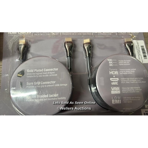 1063 - SANUS PREFERRED 2.1 HDMI CABLE, 8K, 3 METER, TWIN PACK / NEW / A27