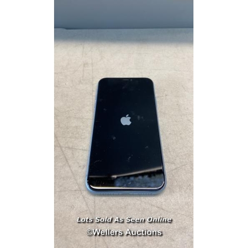 1850 - IPHONE XR/ A2105/ BLUE/ 64GB/ IMEI: 353076109714090/ I-CLOUD UNLOCKED - BACK COVER DAMAGED  / H52