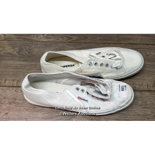 100 - NEW SUPERGA WHITE TRAINERS / UK 9.5 / C15 [279066]