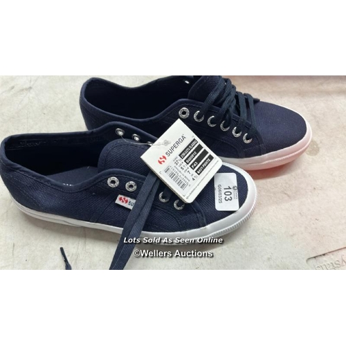 103 - NEW SUPERGA NAVY TRAINERS / UK 39 & 37.5 / C15 [279066]