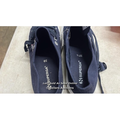 103 - NEW SUPERGA NAVY TRAINERS / UK 39 & 37.5 / C15 [279066]