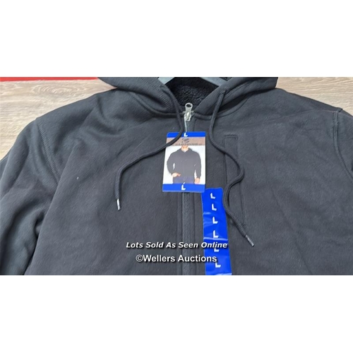 170 - GENTS NEW BC CLOTHING FULL ZIP FLEECE LINED HOODY / L / RAIL [280830]