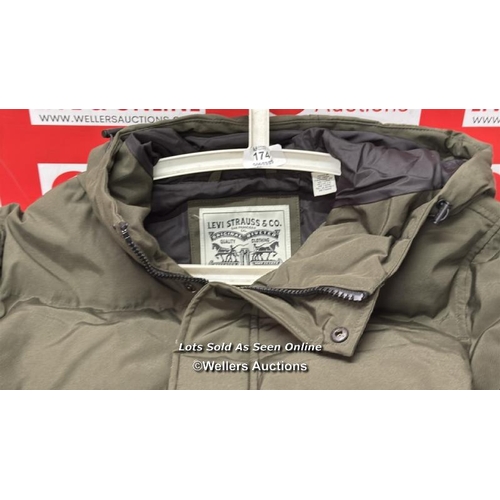 174 - GENTS NEW LEVIS PADDED HOODED JACKET / S / RAIL [280830]