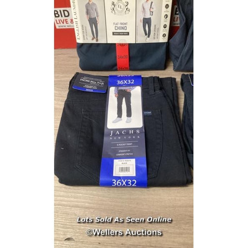 178 - 4X PAIRS OF GENTS NEW TROUSERS INCL. ENGLISH LAUNDRY AND JACHS / SEE IMAGES / C9 [280830]