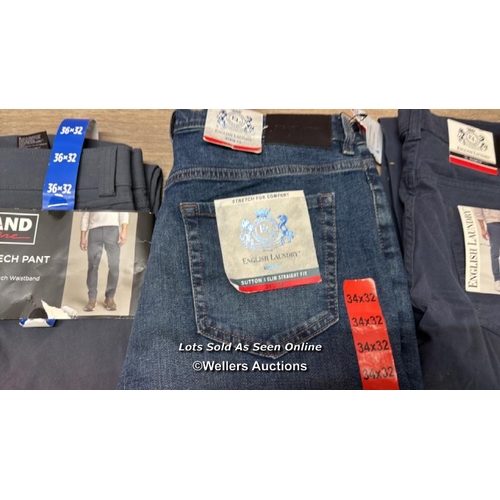 185 - 4X PAIRS OF GENTS NEW TROUSERS INCL. ENGLISH LAUNDRY AND JACHS / SEE IMAGES / C10 [280830]