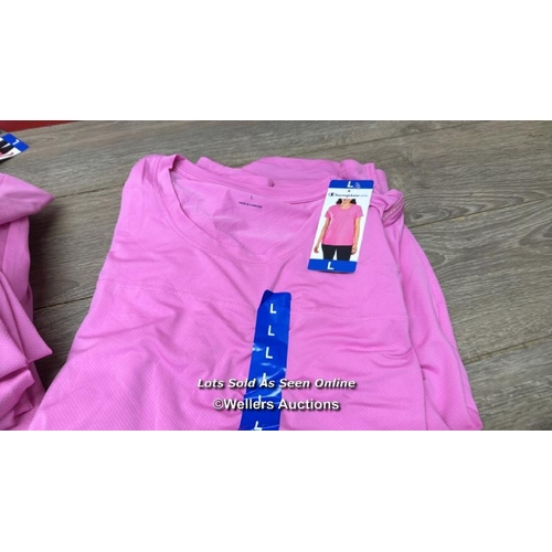 30 - X10 LADIES NEW CHAMPION T-SHIRTS - MIXED SIZES - PINK - SEE IMAGES / C19 [279066]