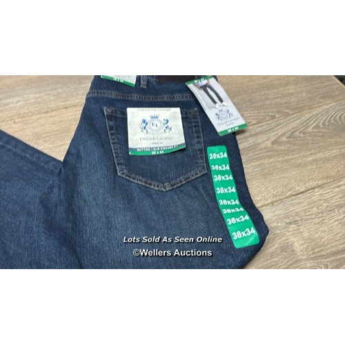 304 - GENTS NEW ENGLISH LAUNDRY SUTTON SLIM STRAIGHT FIT JEANS / 38X34 / B31 [63410]