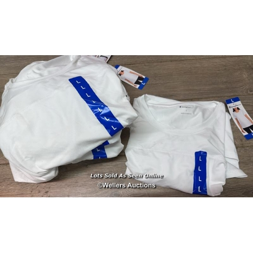 31 - X11 LADIES NEW CHAMPION T-SHIRTS - LARGE - WHITE - SEE IMAGES / C19 [279066]