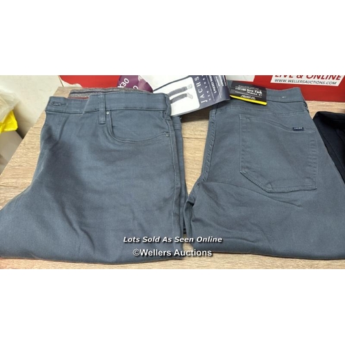 310 - 4X PAIRS OF GENTS NEW JACHS NY. STRAIGHT FIT TROUSERS / SEE IMAGES / B31 [63410]