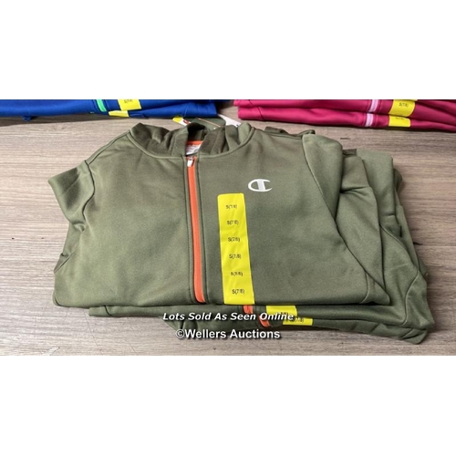 367 - 10X CHILDRENS NEW CHAMPION FULL ZIP HOODIES / 7-8 YRS / C42