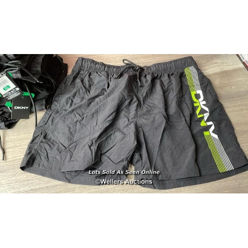 377 - 11X PAIRS OF GENTS NEW DKNY SWIM SHORTS / MOSTLY: L & XL / C43