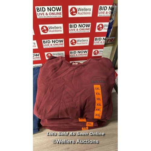 393 - 9X GENTS NEW LEVIS CLASSIC SWEATSHIRTS / MIXED SIZES, MOSTLY XXL / MAY SHOW SIGNS OF DAMP IN SOME CA... 