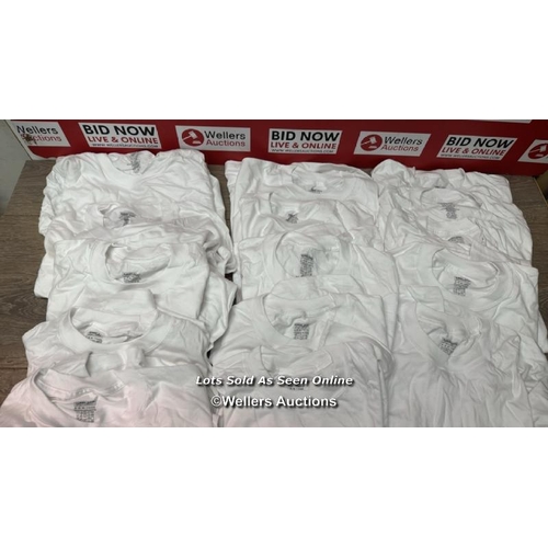 42 - X16 GENTS NEW KIRKLAND SIGNATURE WHITE T-SHIRTS - MIXED SIZES - SEE IMAGES / C20 [279066]