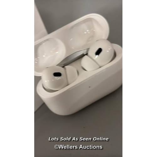 8412 - APPLE AIRPODS PRO (2ND GENERATION)(USB-C), MTJV3ZM/A / APPEARS NEW OPEN BOX, CONNECTS TO BT, PLAYS M... 