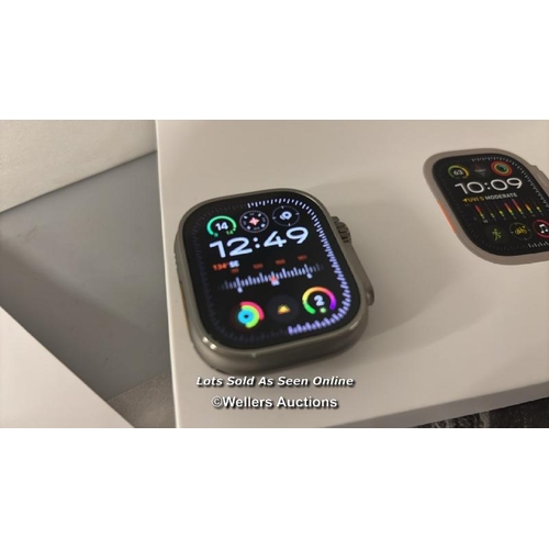 8440 - APPLE WATCH ULTRA 2 GPS + CELLULAR /49MM TITANIUM CASE / GREEN / GREY BAND / MRF33B/A / APPEARS NEW ... 