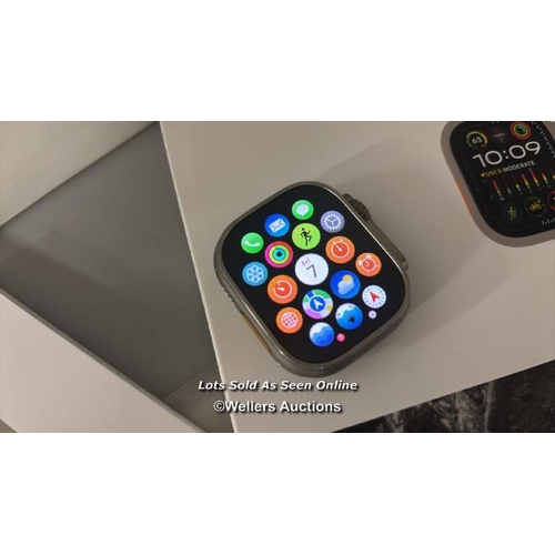 8440 - APPLE WATCH ULTRA 2 GPS + CELLULAR /49MM TITANIUM CASE / GREEN / GREY BAND / MRF33B/A / APPEARS NEW ... 