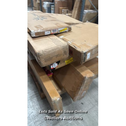 1002 - PALLET OF MIXED FLAT PACKED FURNITURE / SEE IMAGES FOR CONTENTS AND CONDITION / COLLECTION FROM DART... 