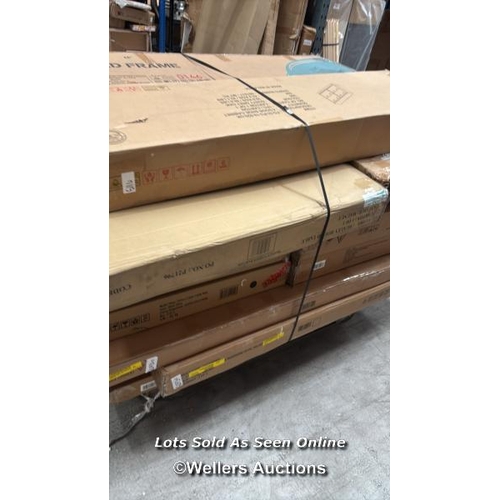 1003 - PALLET OF MIXED FLAT PACKED FURNITURE / SEE IMAGES FOR CONTENTS AND CONDITION / COLLECTION FROM DART... 