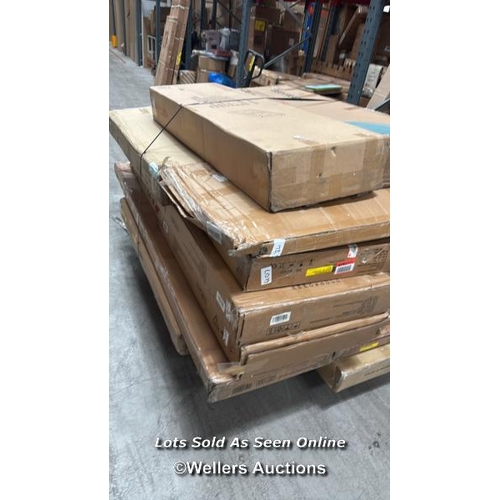 1003 - PALLET OF MIXED FLAT PACKED FURNITURE / SEE IMAGES FOR CONTENTS AND CONDITION / COLLECTION FROM DART... 