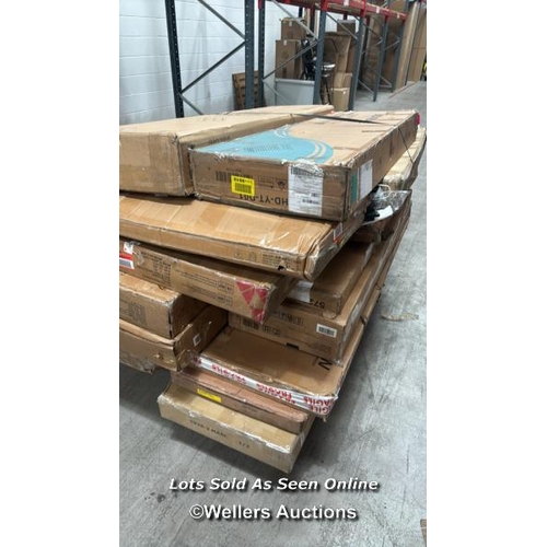 1003 - PALLET OF MIXED FLAT PACKED FURNITURE / SEE IMAGES FOR CONTENTS AND CONDITION / COLLECTION FROM DART... 