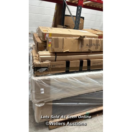 1005 - PALLET OF MIXED FLAT PACKED FURNITURE / SEE IMAGES FOR CONTENTS AND CONDITION / COLLECTION FROM DART... 