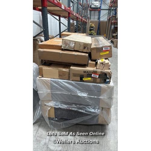 1005 - PALLET OF MIXED FLAT PACKED FURNITURE / SEE IMAGES FOR CONTENTS AND CONDITION / COLLECTION FROM DART... 