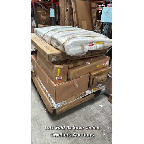 1006 - PALLET OF MIXED FLAT PACKED FURNITURE / SEE IMAGES FOR CONTENTS AND CONDITION / COLLECTION FROM DART... 