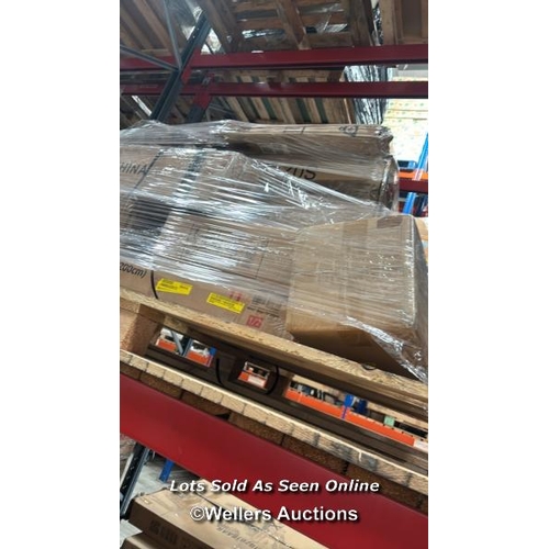 1012 - PALLET OF MIXED FLAT PACKED FURNITURE / SEE IMAGES FOR CONTENTS AND CONDITION / COLLECTION FROM DART... 