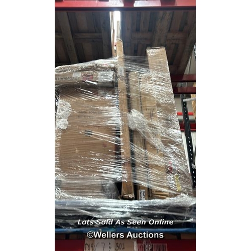 1013 - PALLET OF MIXED FLAT PACKED FURNITURE / SEE IMAGES FOR CONTENTS AND CONDITION / COLLECTION FROM DART... 