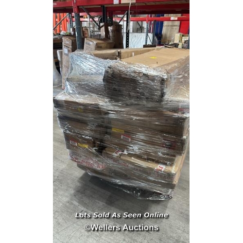 1014 - PALLET OF MIXED FLAT PACKED FURNITURE / SEE IMAGES FOR CONTENTS AND CONDITION / COLLECTION FROM DART... 