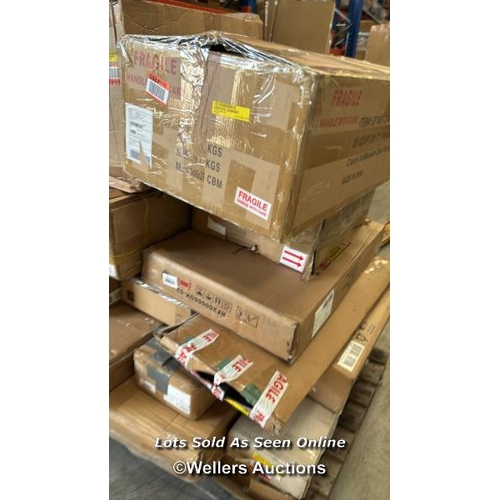 1016 - PALLET OF MIXED FLAT PACKED FURNITURE / SEE IMAGES FOR CONTENTS AND CONDITION / COLLECTION FROM DART... 