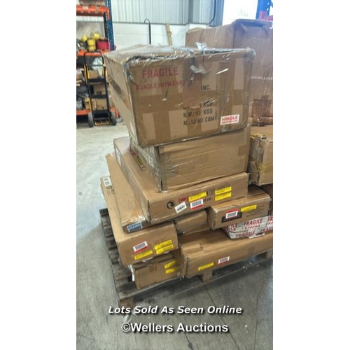 1016 - PALLET OF MIXED FLAT PACKED FURNITURE / SEE IMAGES FOR CONTENTS AND CONDITION / COLLECTION FROM DART... 