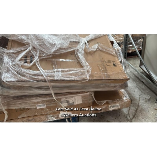 1018 - PALLET OF MIXED FLAT PACKED FURNITURE / SEE IMAGES FOR CONTENTS AND CONDITION / COLLECTION FROM DART... 