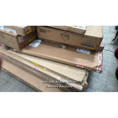 1020 - PALLET OF MIXED FLAT PACKED FURNITURE / SEE IMAGES FOR CONTENTS AND CONDITION / COLLECTION FROM DART... 