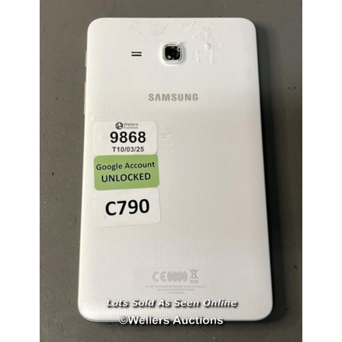 9868 - SAMSUNG TABLET SM-T280 / S/N:R52HB0ZWAZL (GOOGLE ACCOUNT UNLOCKED)