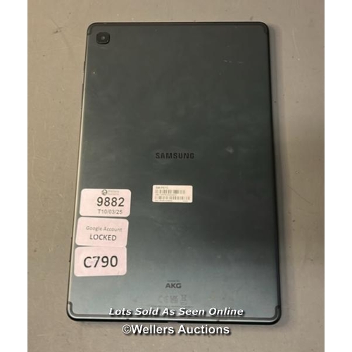 9882 - SAMSUNG TABLET SM-P615/ 64GB / S/N:R52RC00SMNZ (GOOGLE ACCOUNT LOCKED)