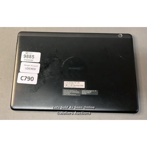 9885 - HUAWEI TABLET MODEL-AGS2-W09 / S/N:U8BBB19B1900526 (GOOGLE ACCOUNT LOCKED)