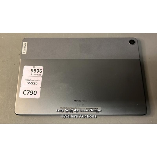 9896 - LENOVO TABLET MODEL-TB238FU / S/N:HGT7PB87 (GOOGLE ACCOUNT LOCKED)