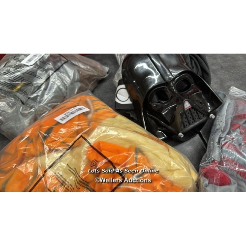 2040 - X4 COSTUMES WITH AN RRP OF �100 INCL. CHILDS BAD CLOWN, TEEN DARTH VADER, MYSTIC SORCERER ROBE & EVE... 