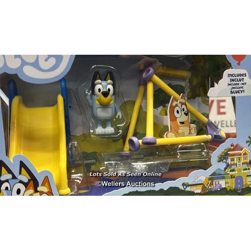 2050 - BLUEY PARK PLAY SET ARTICULATED 2.5 INCH ACTION FIGURE AND THREE PIECE PARK PLAYSET WITH SWING, SLID... 