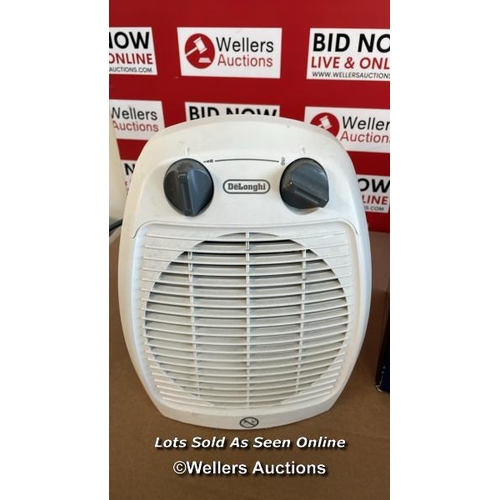 8044 - RRP: 35 - DELONGHI FAN HEATER / SIGNS OF USE / POWERS UP