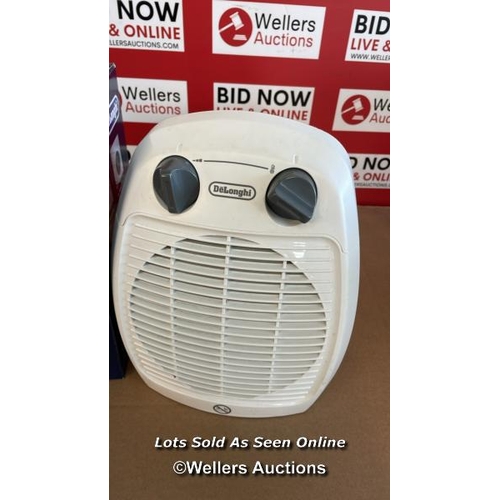 8046 - RRP: 35 - DELONGHI FAN HEATER / SIGNS OF USE / POWERS UP