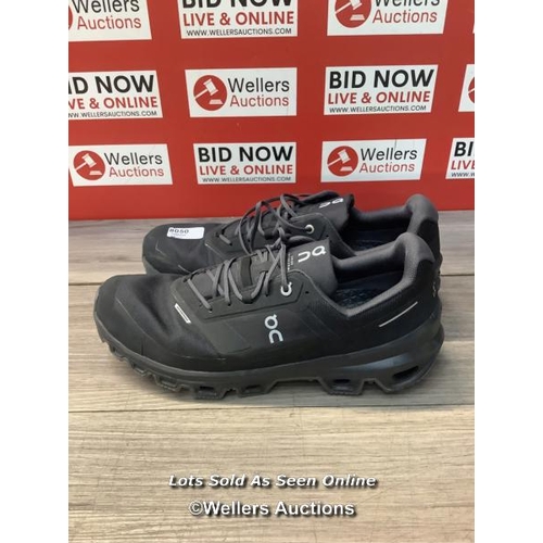 8050 - RRP: 150 - ON RUNNING CLOUDVENTURE WATERPROOF TRAINERS / BLACK / US 12.5 / MINIMAL SIGNS OF USE